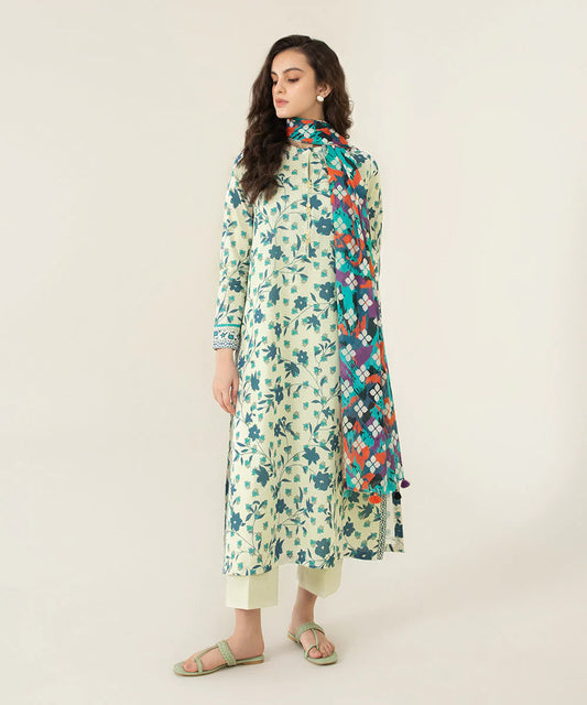 Sapphire | Unstitched 2Pc Printed Lawn - Shirt & Dupatta | U2D-DY23V4-11R