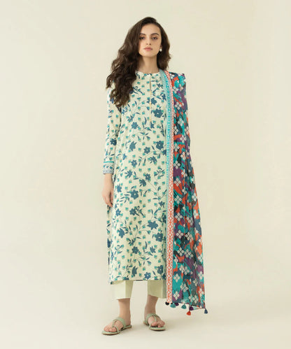 Sapphire | Unstitched 2Pc Printed Lawn - Shirt & Dupatta | U2D-DY23V4-11R