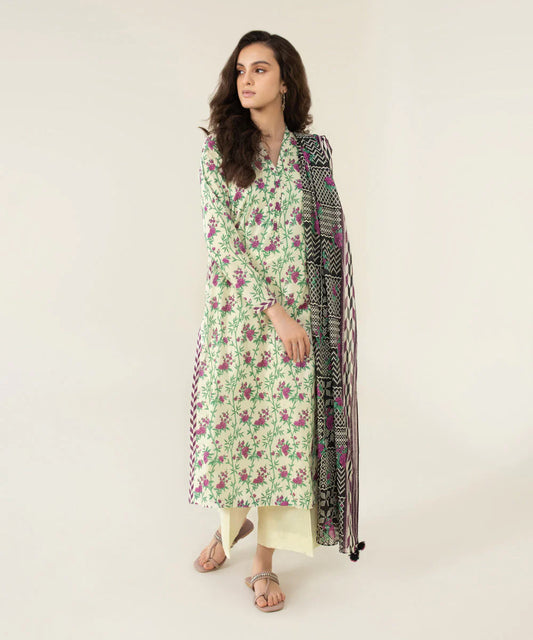 Sapphire | Unstitched 2Pc Printed Lawn - Shirt & Dupatta | U2D-DY23V4-12R