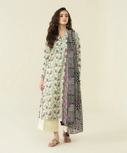 Sapphire | Unstitched 2Pc Printed Lawn - Shirt & Dupatta | U2D-DY23V4-12R