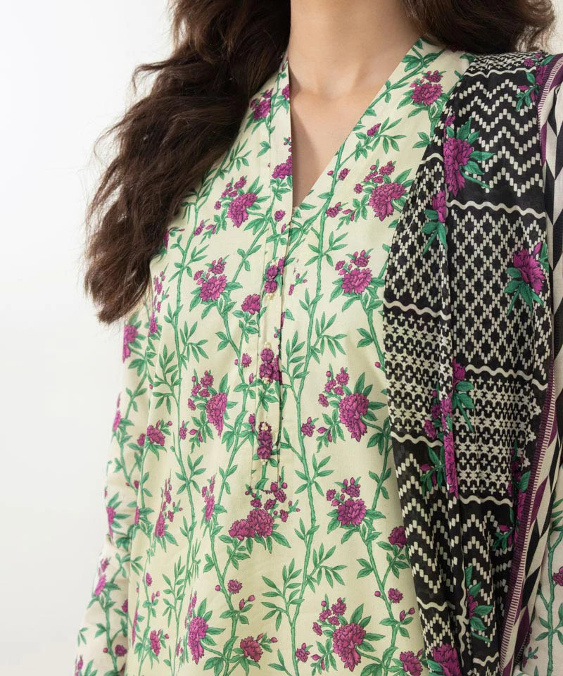 Sapphire | Unstitched 2Pc Printed Lawn - Shirt & Dupatta | U2D-DY23V4-12R