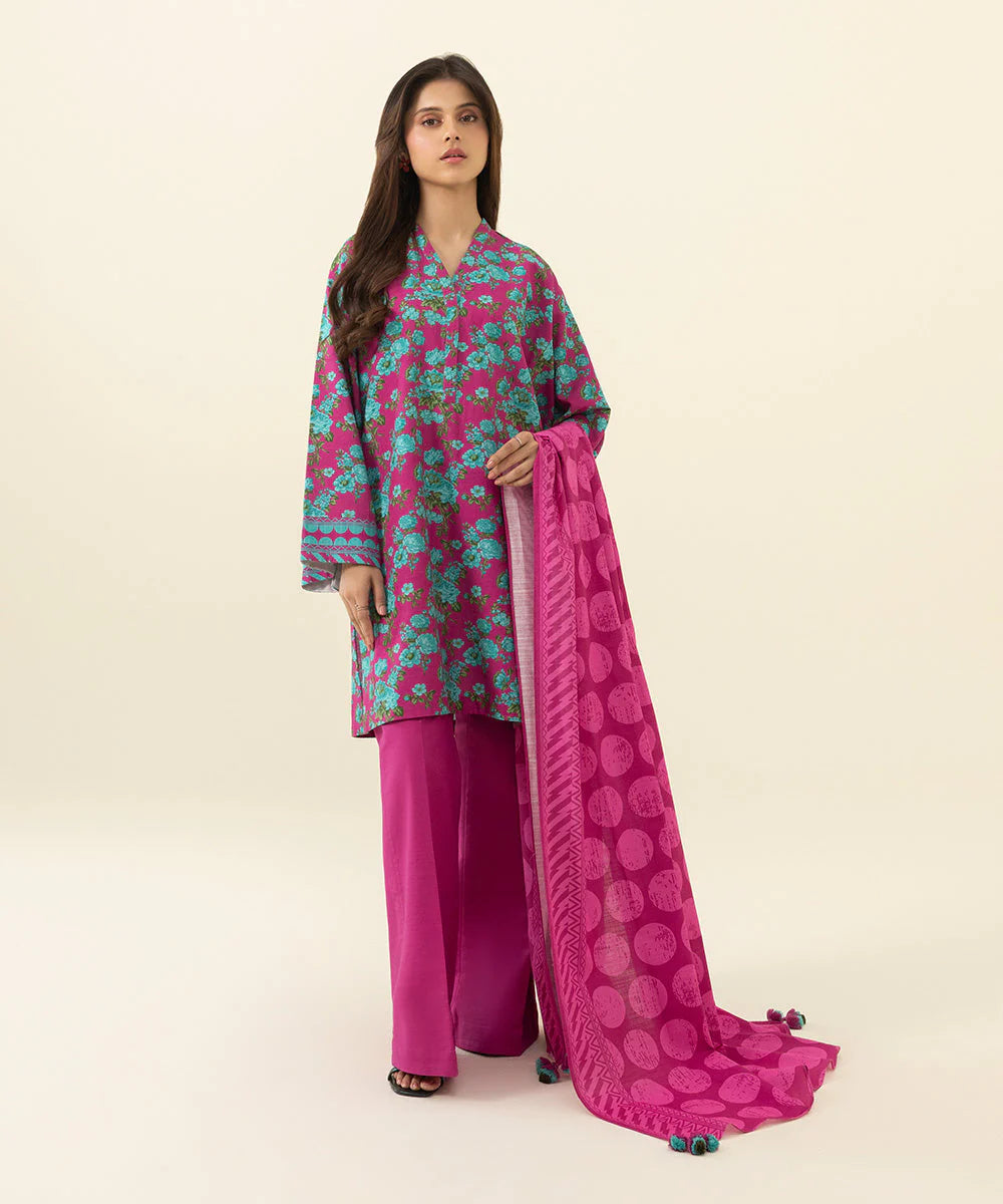 SAPPHIRE | UNSTITCHED 2 PIECE PRINTED LIGHT KHADDAR SUIT