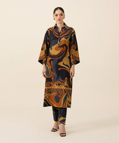 SAPPHIRE | UNSTITCHED 2 PIECE PRINTED LINEN SUIT