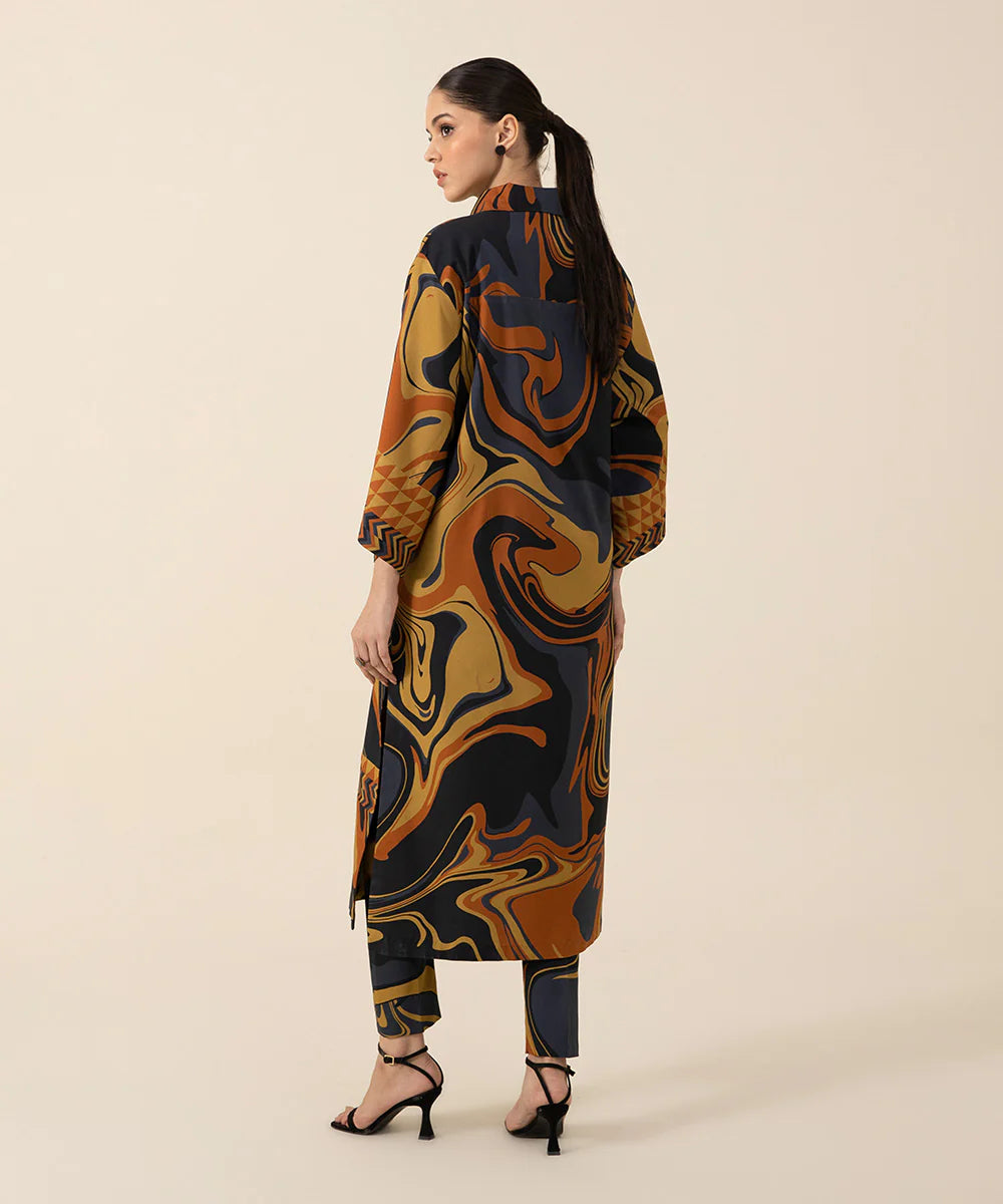 SAPPHIRE | UNSTITCHED 2 PIECE PRINTED LINEN SUIT