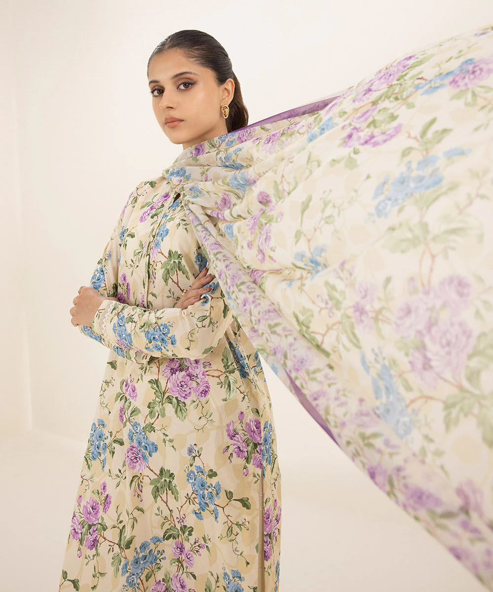 SAPPHIRE | UNSTITCHED 2 PIECE PRINTED LAWN SUIT
