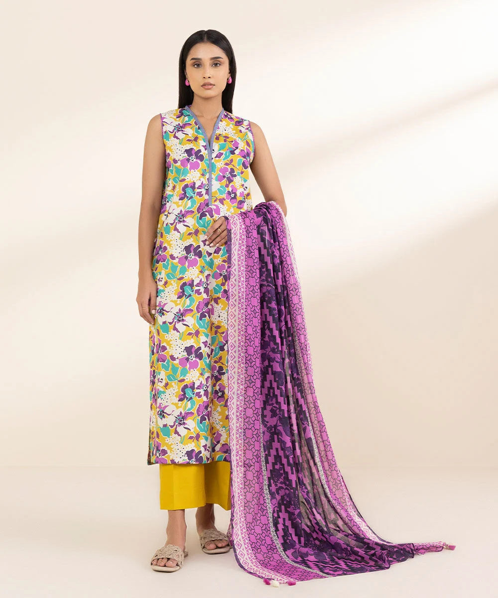 SAPPHIRE | UNSTITCHED 2 PIECE PRINTED LAWN SUIT