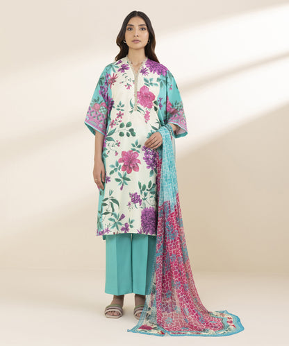 SAPPHIRE | UNSTITCHED 3 PIECE PRINTED LAWN SUIT