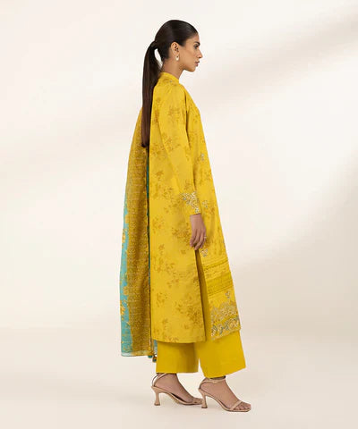SAPPHIRE | UNSTITCHED 1 PIECE – EMBROIDERED ZARI LAWN SHIRT