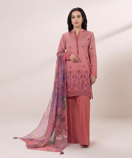 SAPPHIRE | UNSTITCHED 3 PIECE EMBROIDERED CAMBRIC SUIT