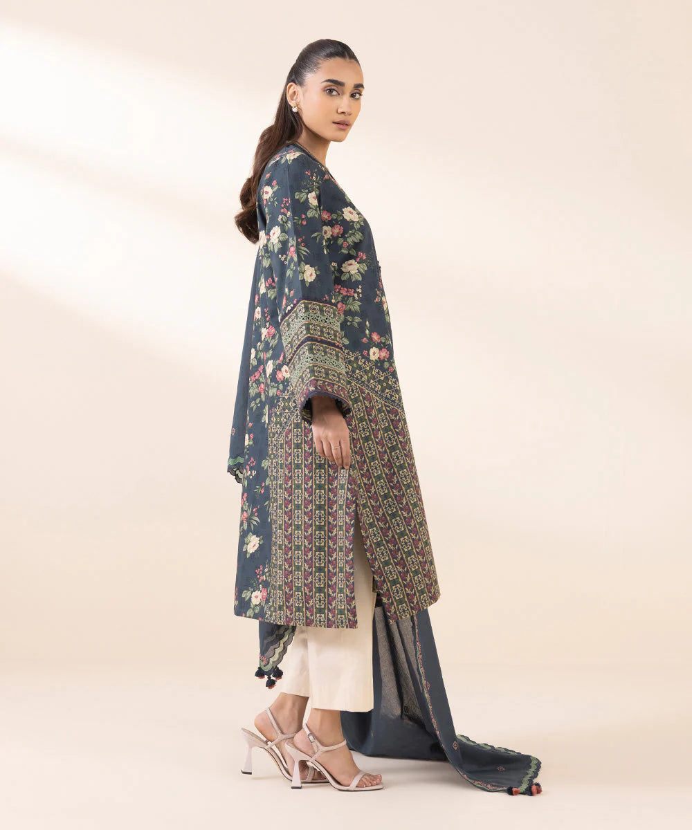 SAPPHIRE | UNSTITCHED 2 PIECE EMBROIDERED COTTON SUIT