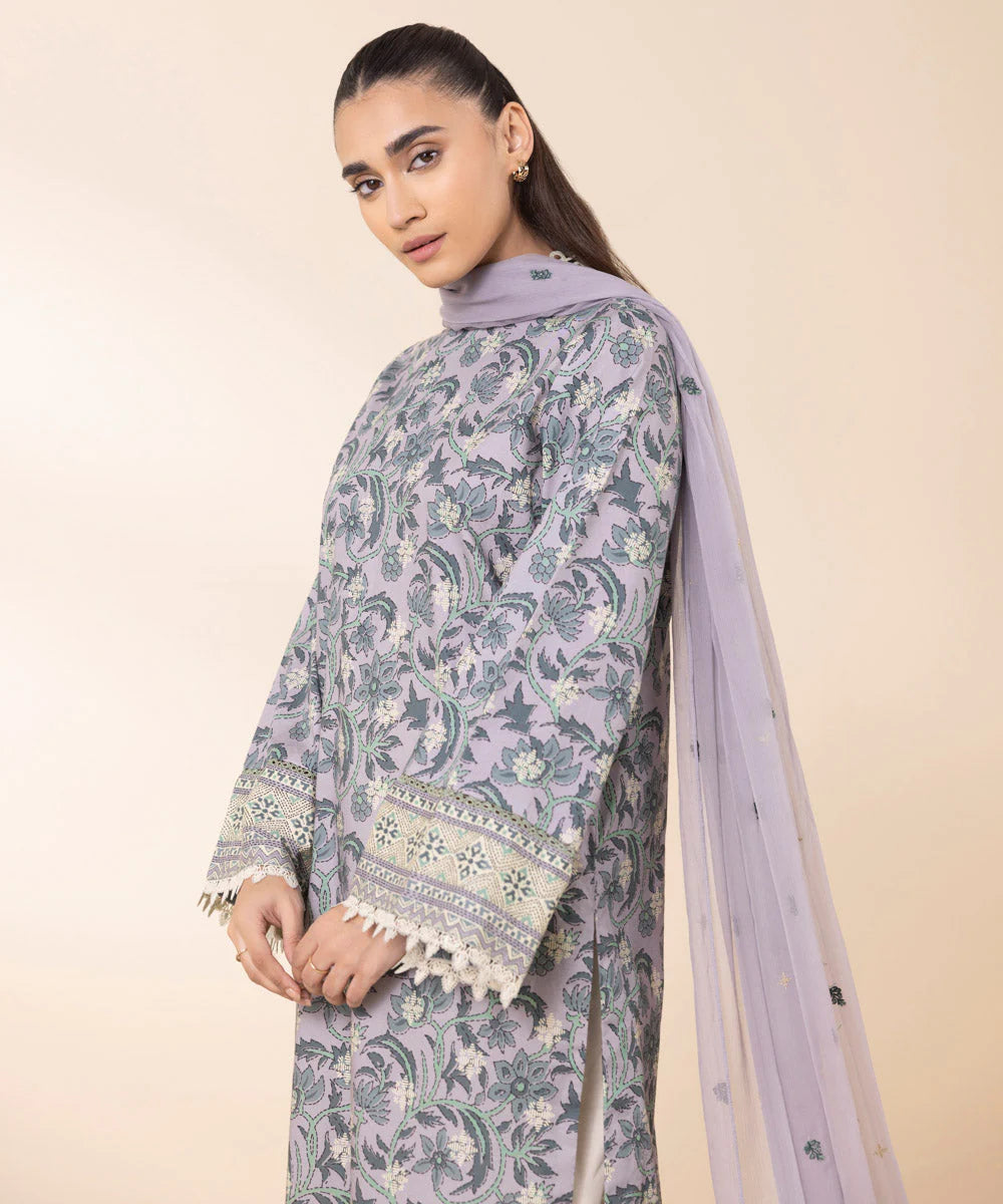 SAPPHIRE | UNSTITCHED 2 PIECE EMBROIDERED COTTON SUIT
