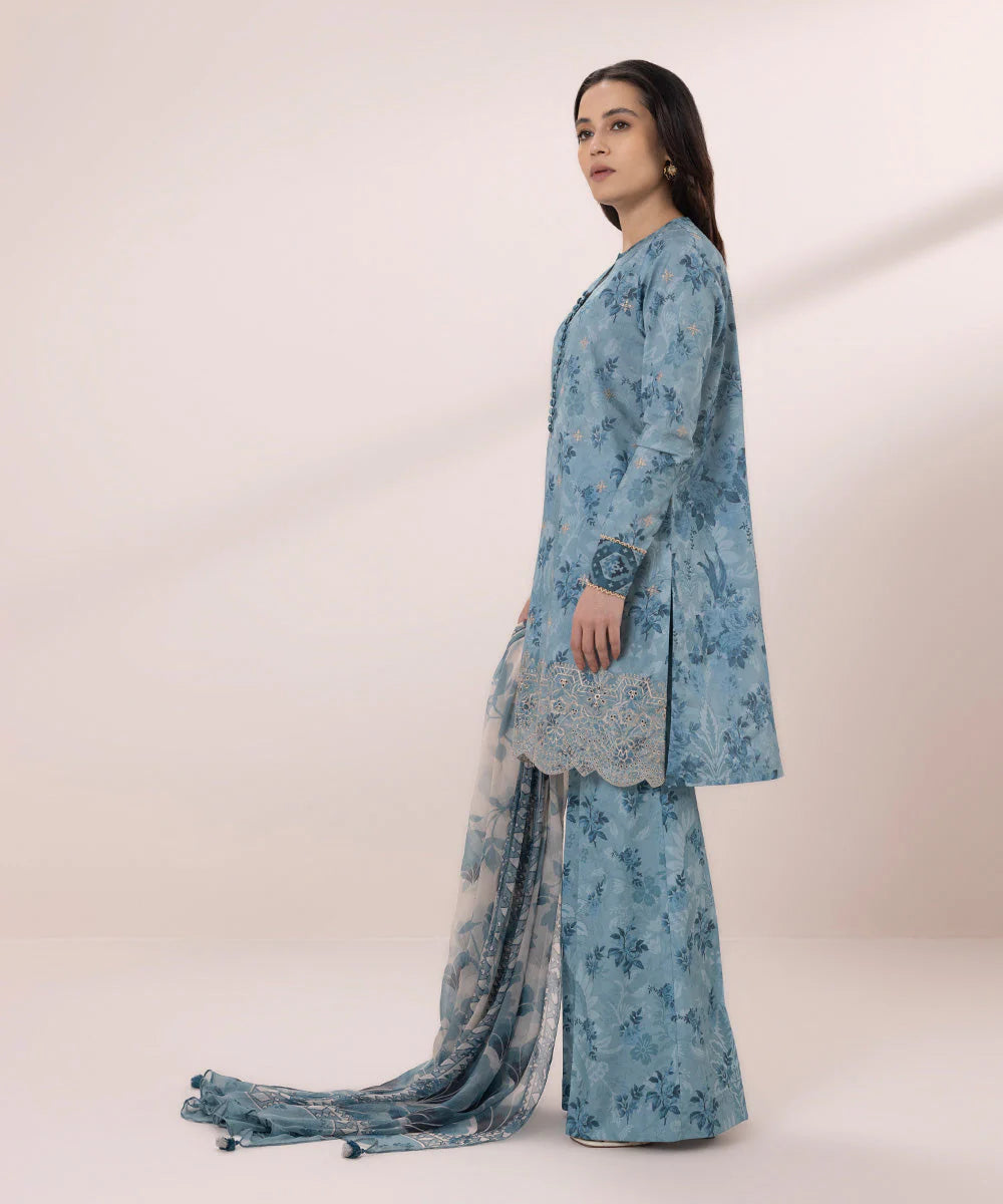 SAPPHIRE | UNSTITCHED 3 PIECE EMBROIDERED CAMBRIC SUIT