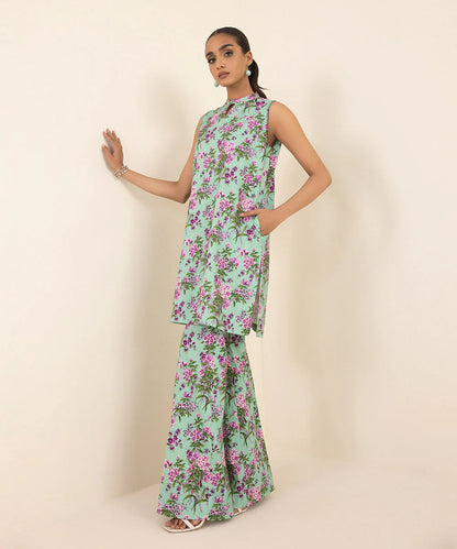SAPPHIRE | UNSTITCHED 2 PIECE PRINTED COTTON SUIT