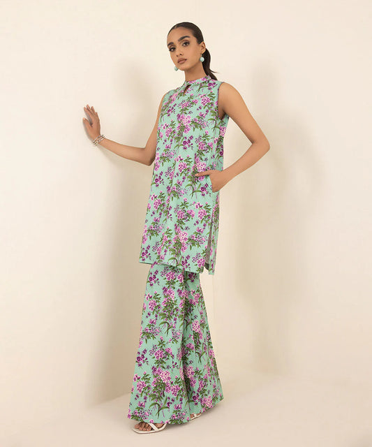 SAPPHIRE | UNSTITCHED 2 PIECE PRINTED COTTON SUIT
