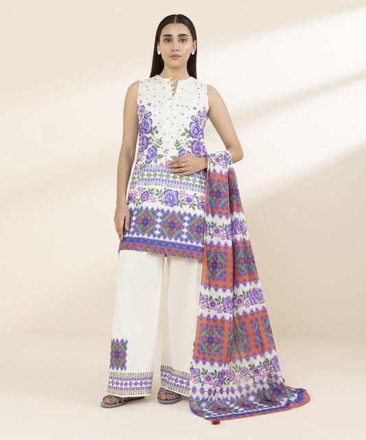 SAPPHIRE | UNSTITCHED 3 PIECE PRINTED LAWN SUIT