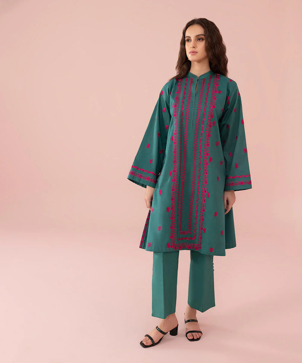 Sapphire | Unstitched 2 Piece - Embroidered Cambric Suit