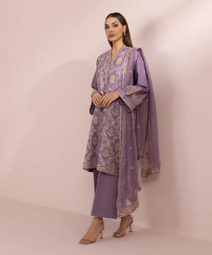 SAPPHIRE | UNSTITCHED 3 PIECE EMBROIDERED LAWN SUIT