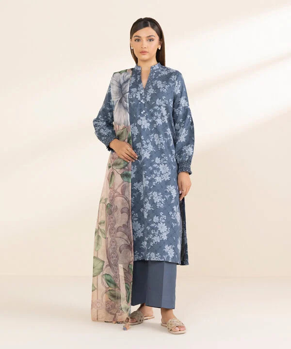 SAPPHIRE | UNSTITCHED 3 PIECE PRINTED LAWN SUIT
