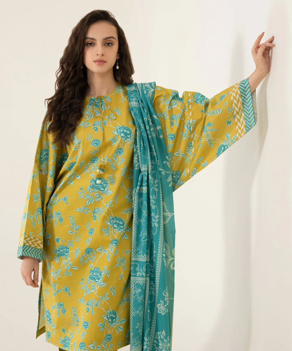 Sapphire | Unstitched 3Pc Printed Lawn Suit | U3P-DY23V4-12R