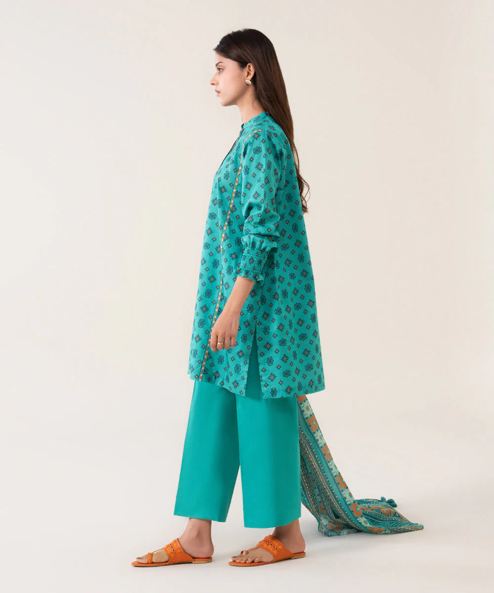 Sapphire | Unstitched 3Pc Printed Lawn Suit | U3P-DY23V4-34R