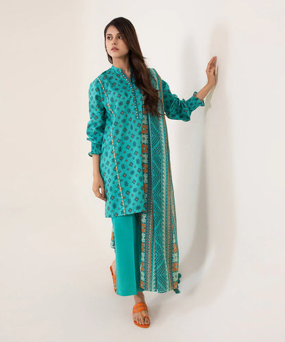 Sapphire | Unstitched 3Pc Printed Lawn Suit | U3P-DY23V4-34R