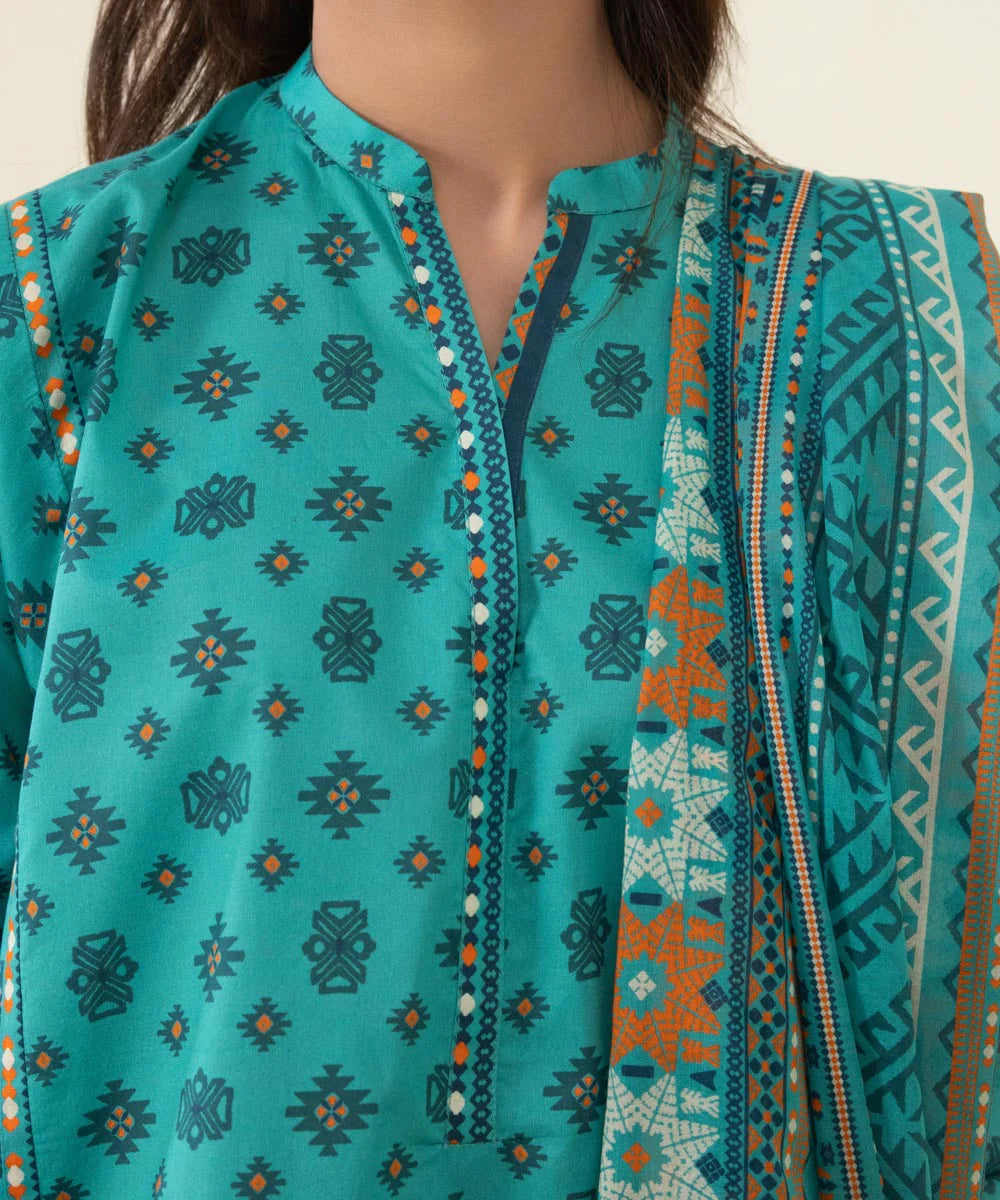 Sapphire | Unstitched 3Pc Printed Lawn Suit | U3P-DY23V4-34R