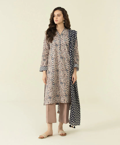 Sapphire | Unstitched 3Pc Printed Lawn Suit | U3P-DY23V4-35-R