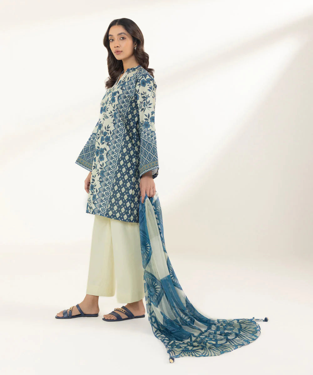 Sapphire | Unstitched 3Pc Printed Lawn Suit | U3P-DY23V4-5B
