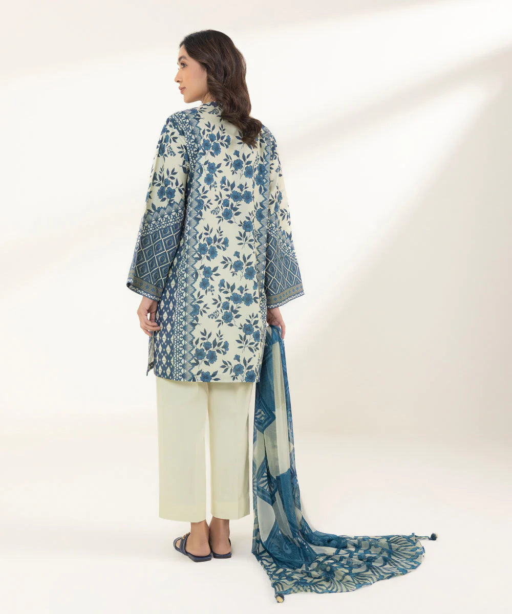 Sapphire | Unstitched 3Pc Printed Lawn Suit | U3P-DY23V4-5B