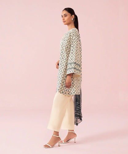 Sapphire | Unstitched 2 Piece - Printed Textured Cotton Suit