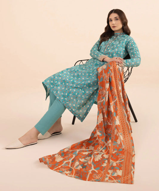 SAPPHIRE | UNSTITCHED 3 PIECE PRINTED LAWN SUIT