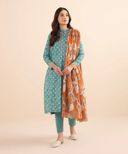 SAPPHIRE | UNSTITCHED 3 PIECE PRINTED LAWN SUIT
