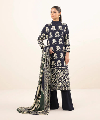 SAPPHIRE | UNSTITCHED 3 PIECE PRINTED LINEN SUIT