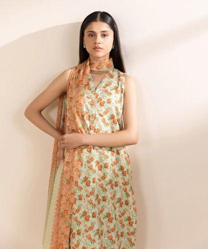 SAPPHIRE | UNSTITCHED 3 PIECE EMBROIDERED LINEN SUIT