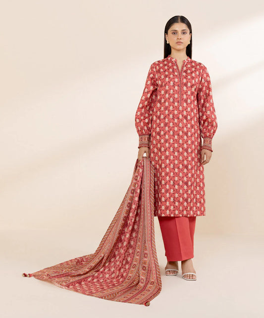 SAPPHIRE | UNSTITCHED 3 PIECE PRINTED LINEN SUIT