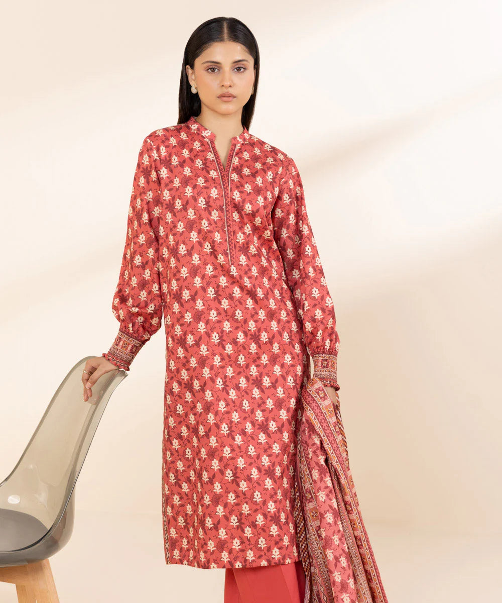 SAPPHIRE | UNSTITCHED 3 PIECE PRINTED LINEN SUIT