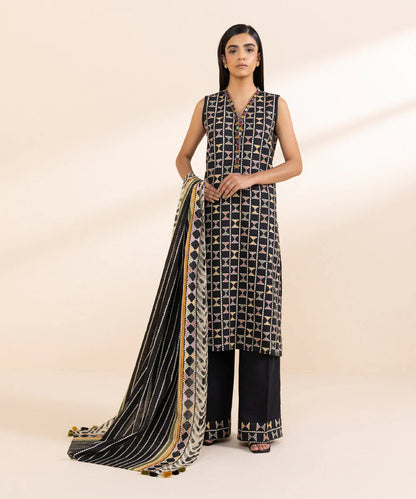 SAPPHIRE | UNSTITCHED 3 PIECE PRINTED LIGHT KHADDAR SUIT