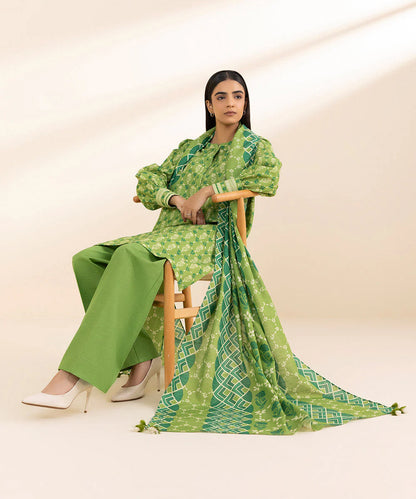 SAPPHIRE | UNSTITCHED 3 PIECE PRINTED LIGHT KHADDAR SUIT