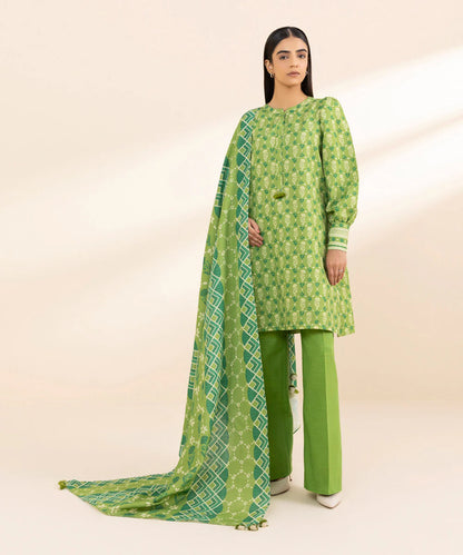 SAPPHIRE | UNSTITCHED 3 PIECE PRINTED LIGHT KHADDAR SUIT