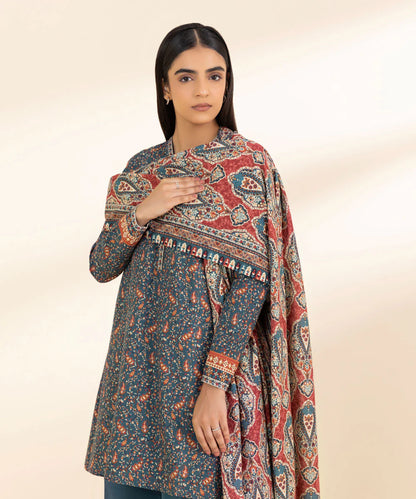 SAPPHIRE | UNSTITCHED 3 PIECE PRINTED LIGHT KHADDAR SUIT