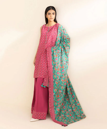 SAPPHIRE | UNSTITCHED 3 PIECE PRINTED LIGHT KHADDAR SUIT