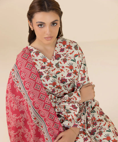 SAPPHIRE | UNSTITCHED 3 PIECE PRINTED LIGHT KHADDAR SUIT