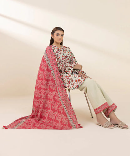 SAPPHIRE | UNSTITCHED 3 PIECE PRINTED LIGHT KHADDAR SUIT