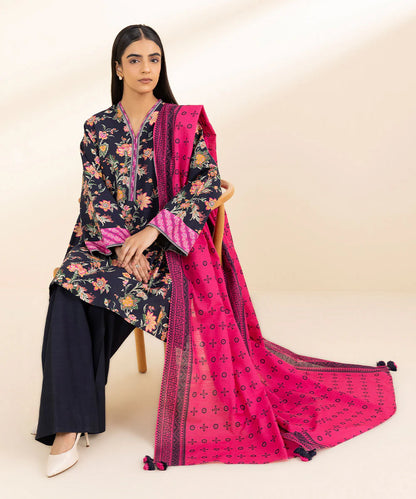 SAPPHIRE | UNSTITCHED 3 PIECE PRINTED LIGHT KHADDAR SUIT