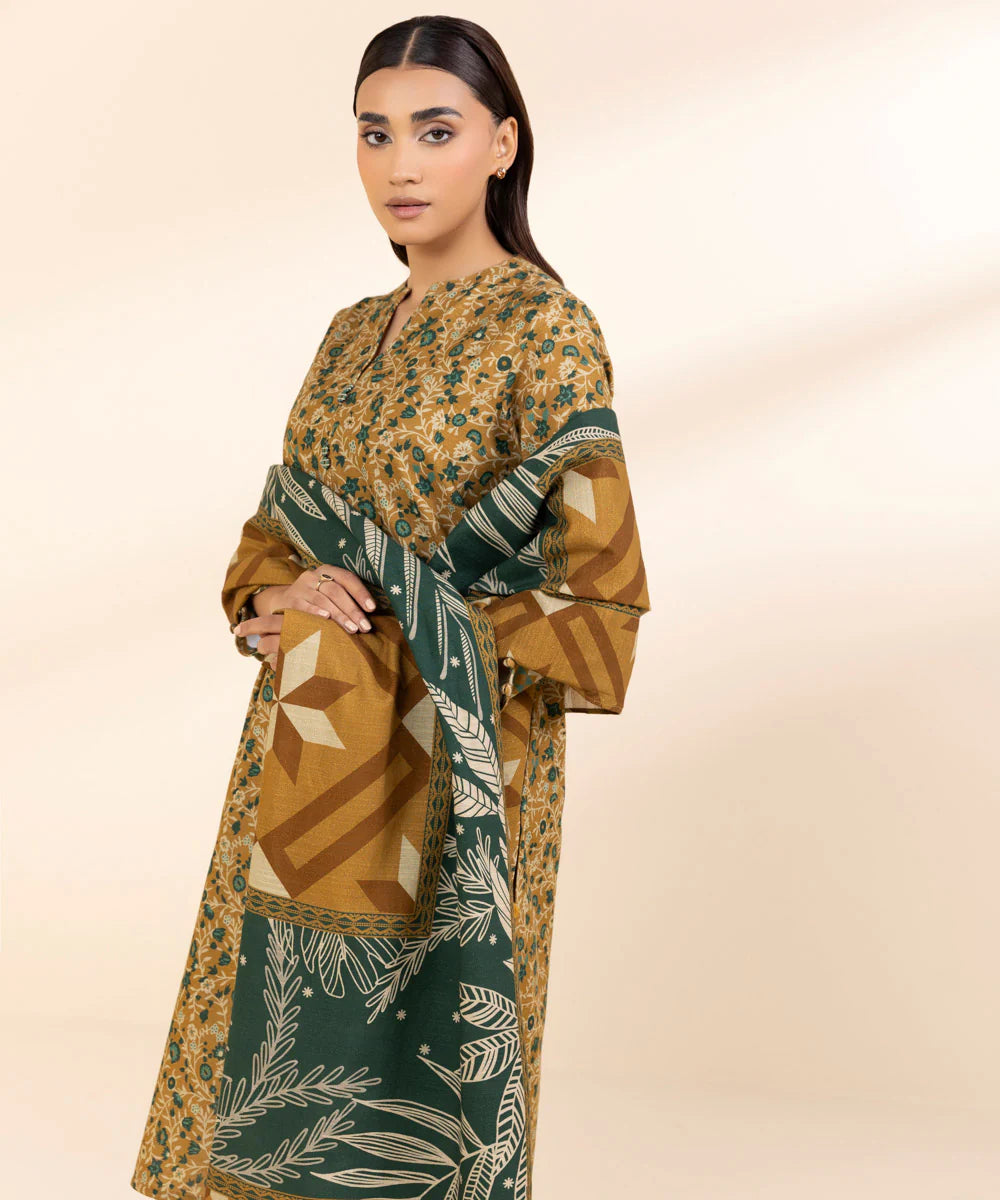 SAPPHIRE | UNSTITCHED 3 PIECE PRINTED LIGHT KHADDAR SUIT