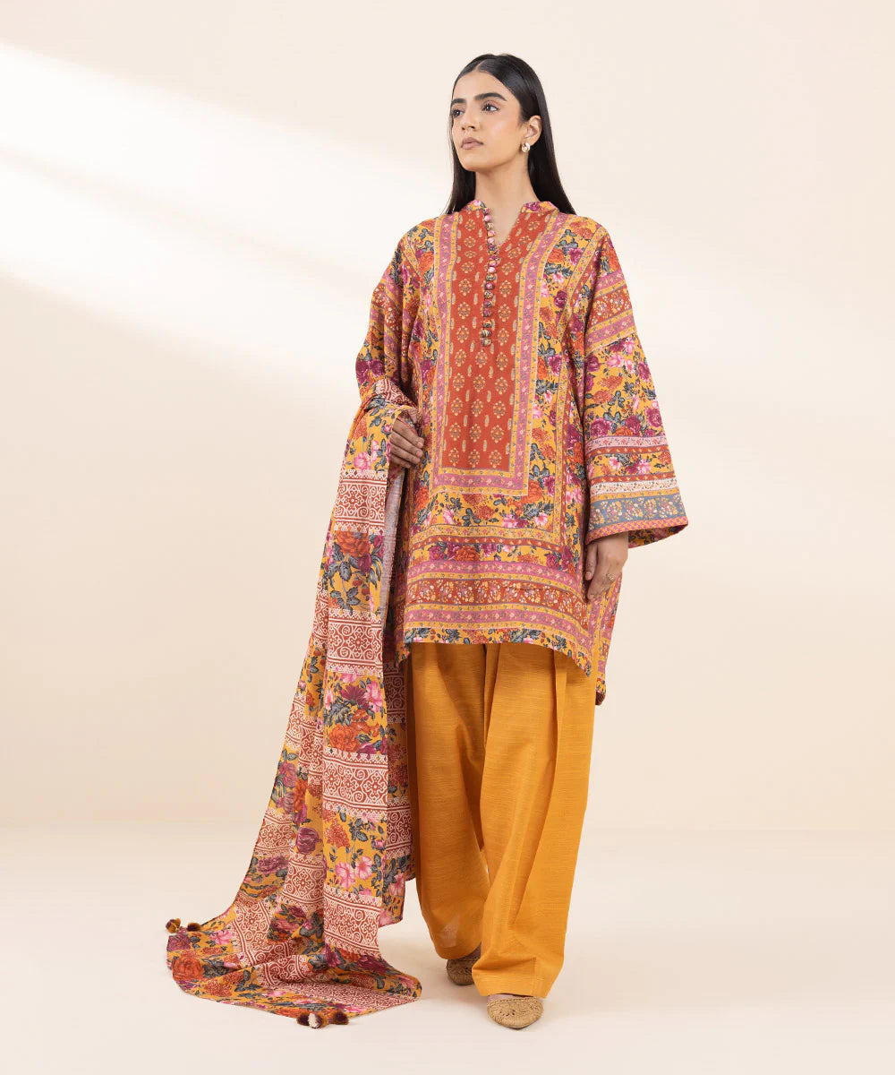 SAPPHIRE | UNSTITCHED 3 PIECE PRINTED KHADDAR SUIT
