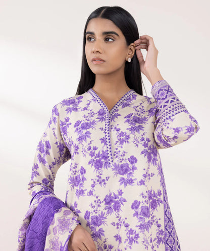 SAPPHIRE | UNSTITCHED 3 PIECE PRINTED KHADDAR SUIT