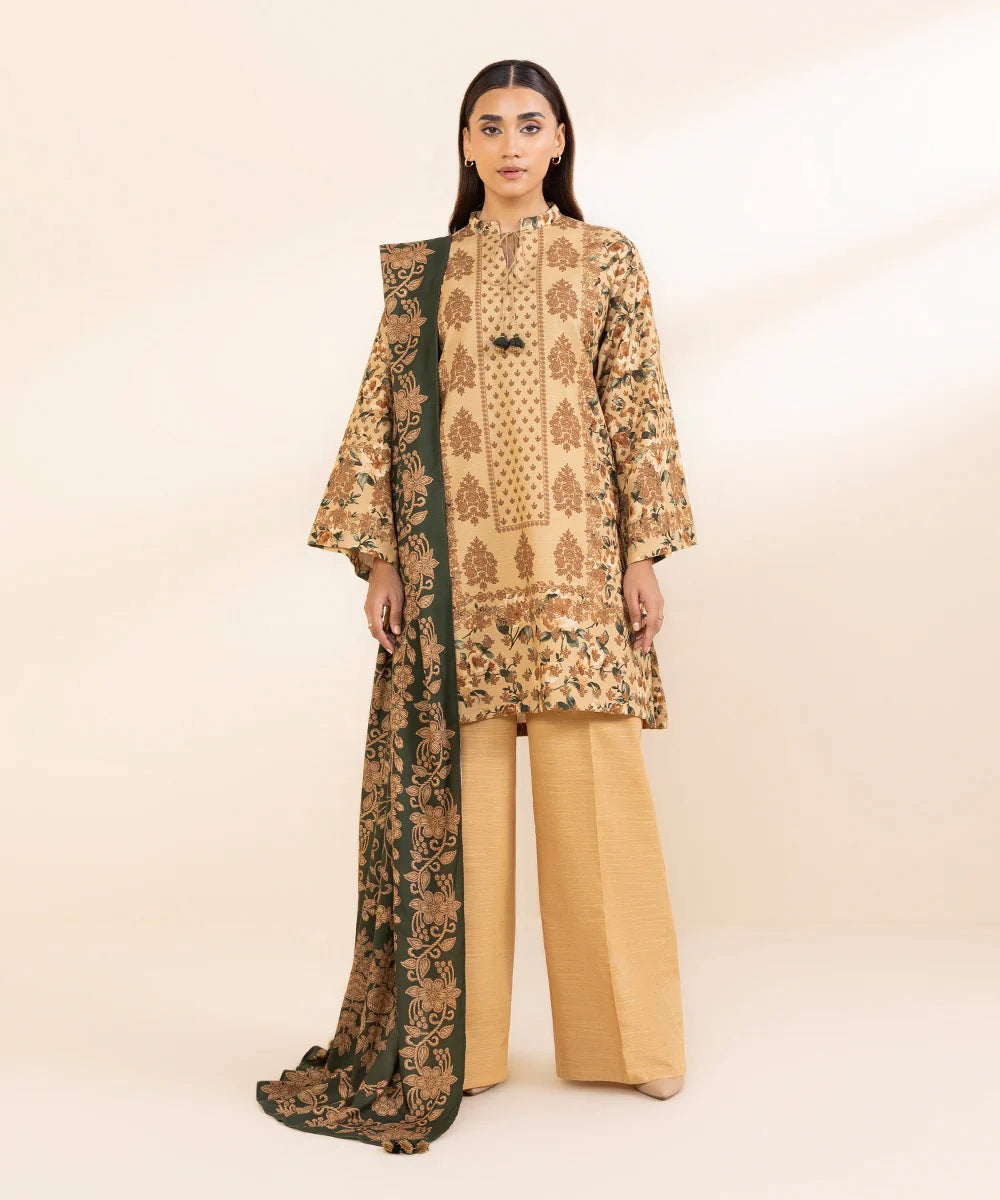 SAPPHIRE | UNSTITCHED 3 PIECE PRINTED LIGHT KHADDAR SUIT