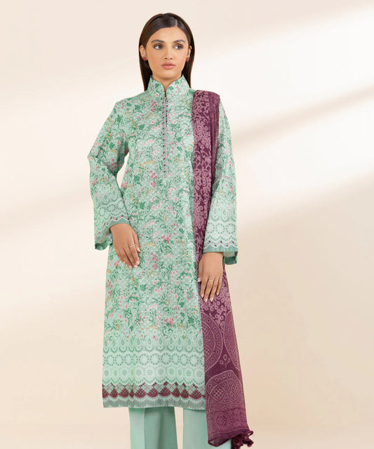SAPPHIRE | UNSTITCHED 3 PIECE PRINTED COTTON VISCOSE SUIT