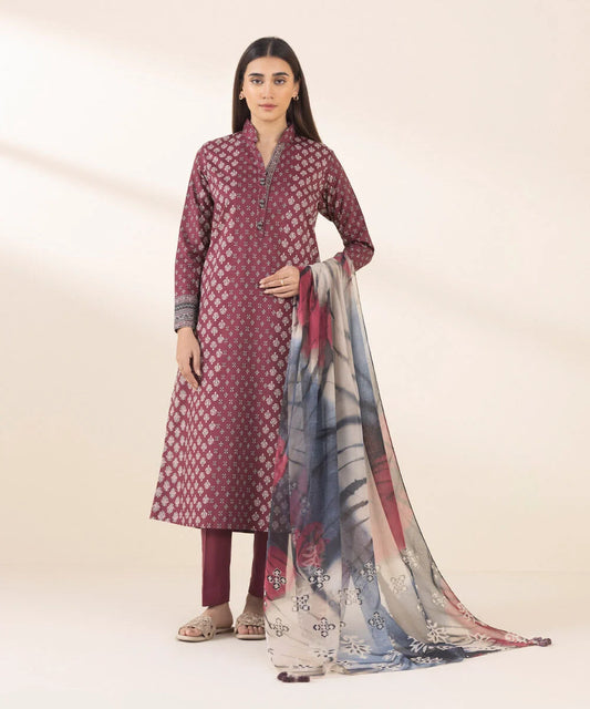 SAPPHIRE | UNSTITCHED 3 PIECE PRINTED COTTON VISCOSE SUIT